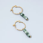 Retro Fashion Broken Malachite Green Natural Stone Earrings