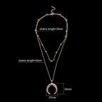 Bohemian Double Necklace Gold Plated Ladies Clavicle Necklace