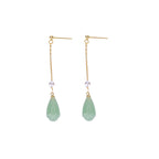 Flowers Hetian Jade Earrings Sterling Silver Long Earrings High Sense Ear Rings