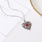 Necklace Personality Gothic Ruby Heart Necklace