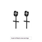 Cross Stud Earrings Male European Hip Hop