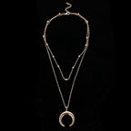 Bohemian Double Necklace Gold Plated Ladies Clavicle Necklace