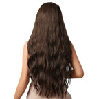 Dark Brown Wave Wigs Long Synthetic Wavy Natural Hair