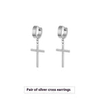 Cross Stud Earrings Male European Hip Hop