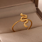 Cross-border Supply Snake-shaped Hip Hop Rock Wind Open Ring