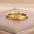 Arabic Symbol Stainless Steel Gold Plated Vintage Ring