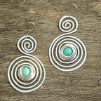 Fashion Nation Spiral Bluestone Drop Women's Earrings