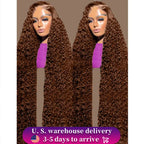 Chocolate Brown Water Wave Curly Wigs