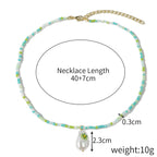 Green Crystal Beaded Necklace Female Flower Necklace