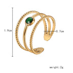 Colorful Oil Necklace Hollow Line Dot Love Heart Adjustable Ring Women