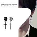 Cross Stud Earrings Male European Hip Hop